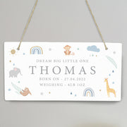 Personalised Safari Animals Wooden Sign