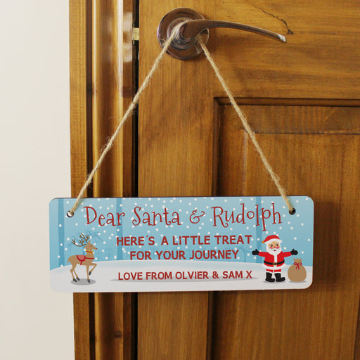 Personalised Treats for Santa Hanging Sign