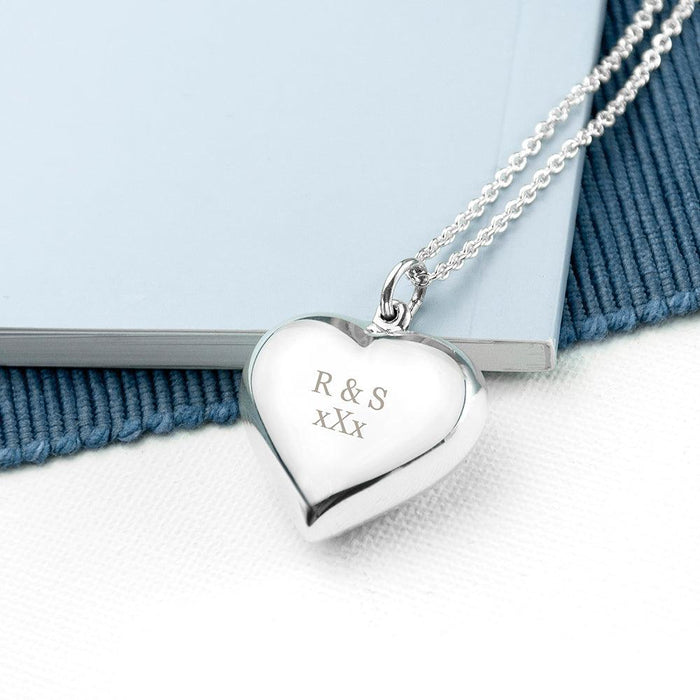Personalised 925 Sterling Silver Heart Necklace