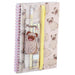 Mopps Pug Ring Bound Notepad & Pencil Case 6 Piece Stationery Set