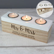 Personalised Wedding Triple Tea Light Box