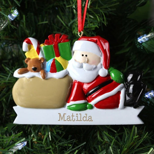 Personalised Santa Claus Resin Christmas Tree Decoration - Myhappymoments.co.uk