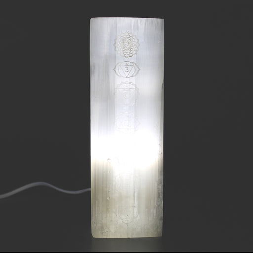 Selenite Block Lamp 25cm - Chakra Lamp