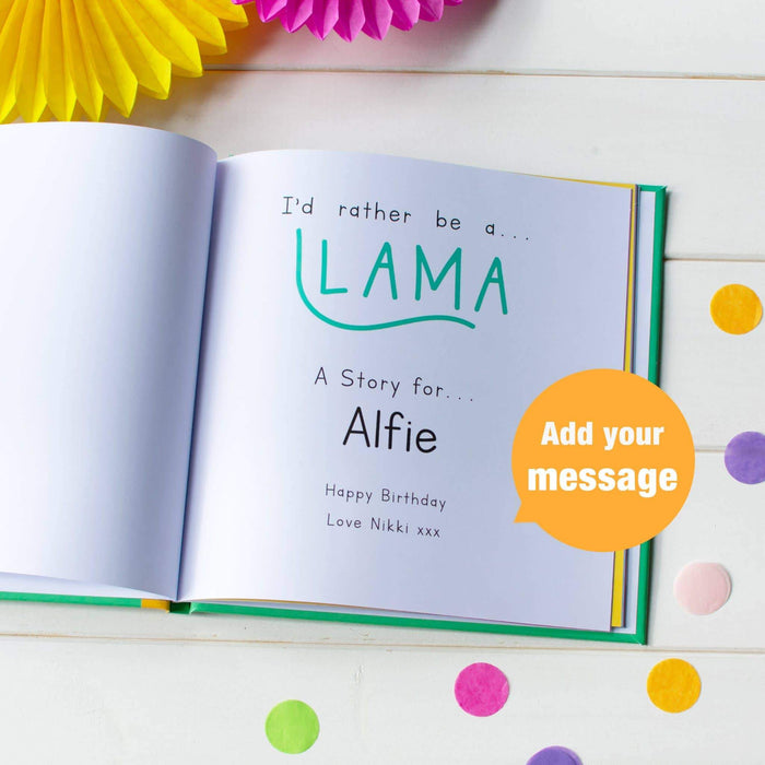 Personalised I’d Rather Be A Llama Story Book