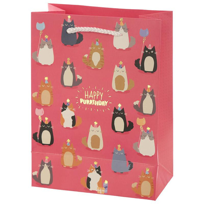Happy Purrthday Feline Fine Cat Gift Bag - Medium