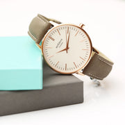 Personalised Ladies Architect Blanc Watch With Light Grey Strap