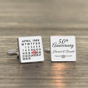 Personalised Anniversary Calendar Cufflinks