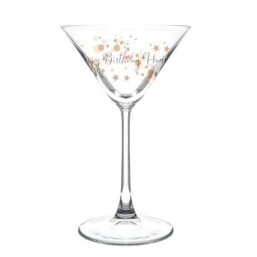 Personalised Gold Bubbles Celebration Cocktail Glass - Myhappymoments.co.uk