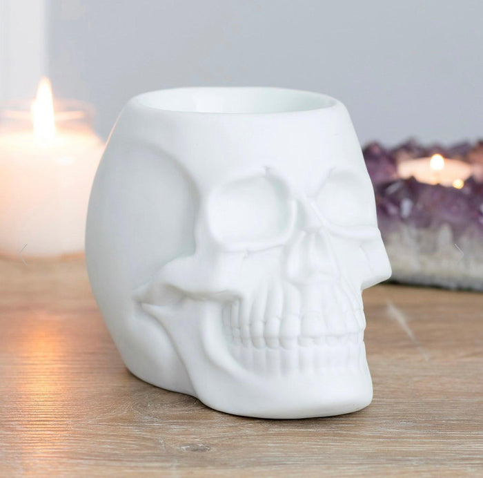 White Skull Shaped Oil Burner