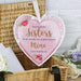 Personalised Floral Watercolour 22cm Large Wooden Heart Decoration - Myhappymoments.co.uk