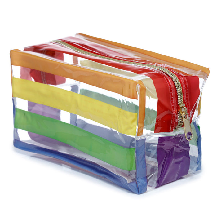 Somewhere Rainbow Clear PVC Toiletry Makeup Wash Bag