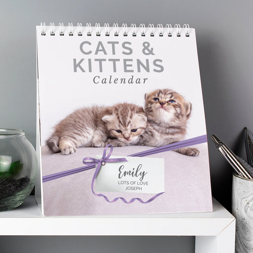 Personalised Cats and Kittens Desk Calendar 2021
