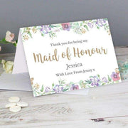 Personalised Thank You For Being My Maid Of Honour Card - Myhappymoments.co.uk