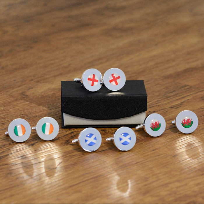 Personalised Welsh Wales Flag Cufflinks - Myhappymoments.co.uk