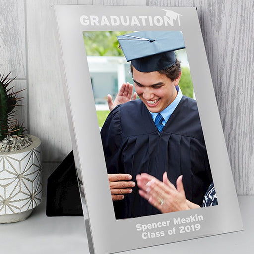 Personalised Graduation Photo Frame 7x5 Silver from Pukkagifts.uk