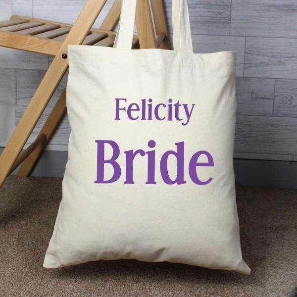 Personalised Bride Cotton Bag - Myhappymoments.co.uk