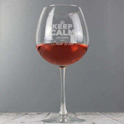 Personalised Keep Calm Bottle of Wine Glass - Myhappymoments.co.uk