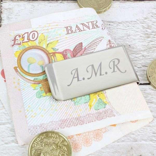 Personalised Silver Plated Initials Money Clip - Myhappymoments.co.uk