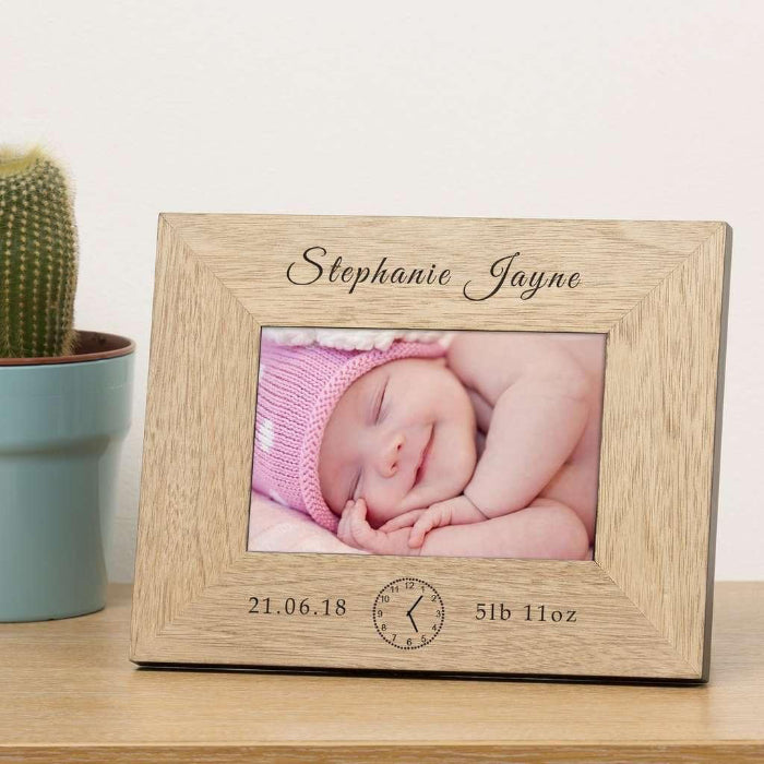 Personalised New Baby Wooden Photo Frame