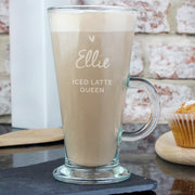 Engraved Heart Latte Glass