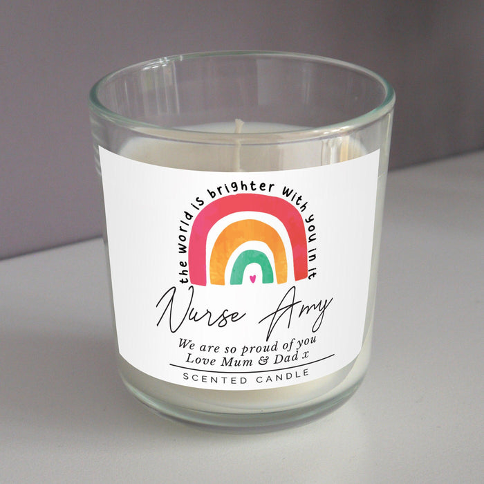 Personalised You Make The World Brighter Rainbow Scented Jar Candle
