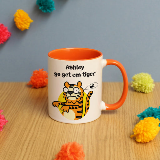 Personalised Go Get Em Tiger Mug