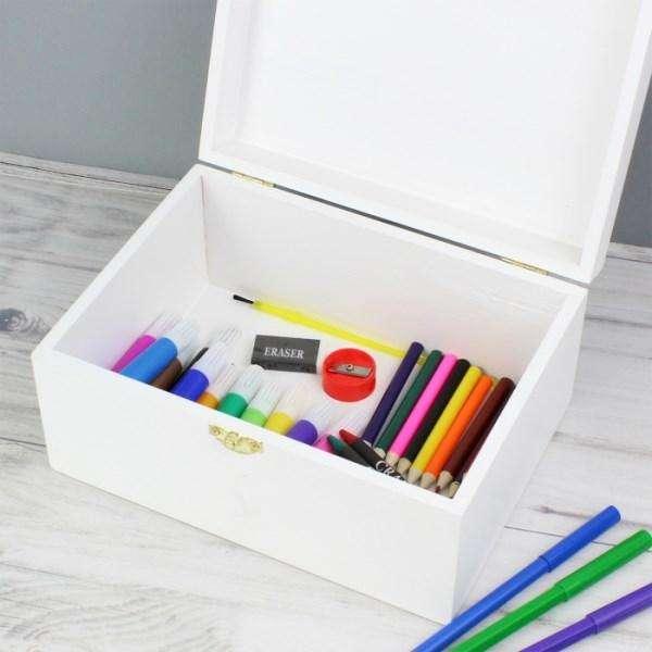 Personalised Unicorn White Wooden Keepsake Box - Myhappymoments.co.uk