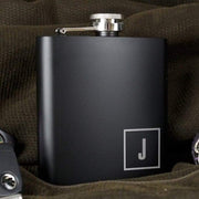 Personalised Initials Monogrammed Black Hip Flask - Myhappymoments.co.uk