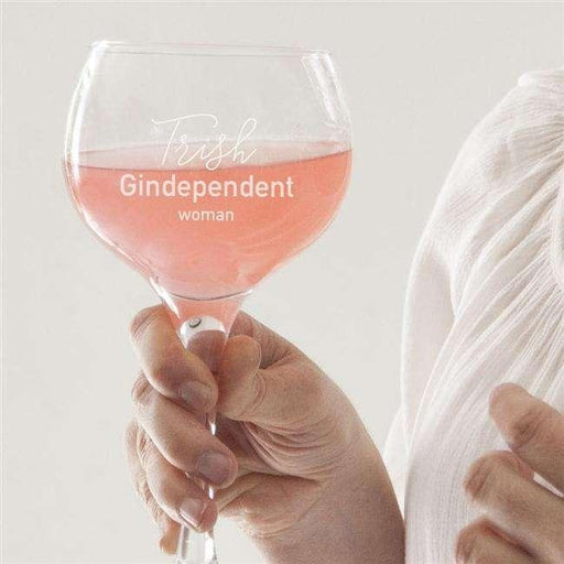 Personalised Gindependent Woman Gin Glass - Myhappymoments.co.uk