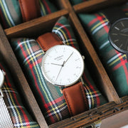 Handwriting Engraving Men's Architect Zephyr Watch With Walnut Strap
