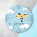 Personalised Kids Aeroplane Glass Clock