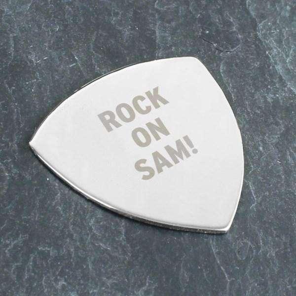 Personalised Silver Plectrum - Myhappymoments.co.uk