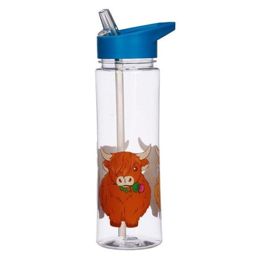 Reusable 550ml Plastic Water Bottle - Highland Coo Cow