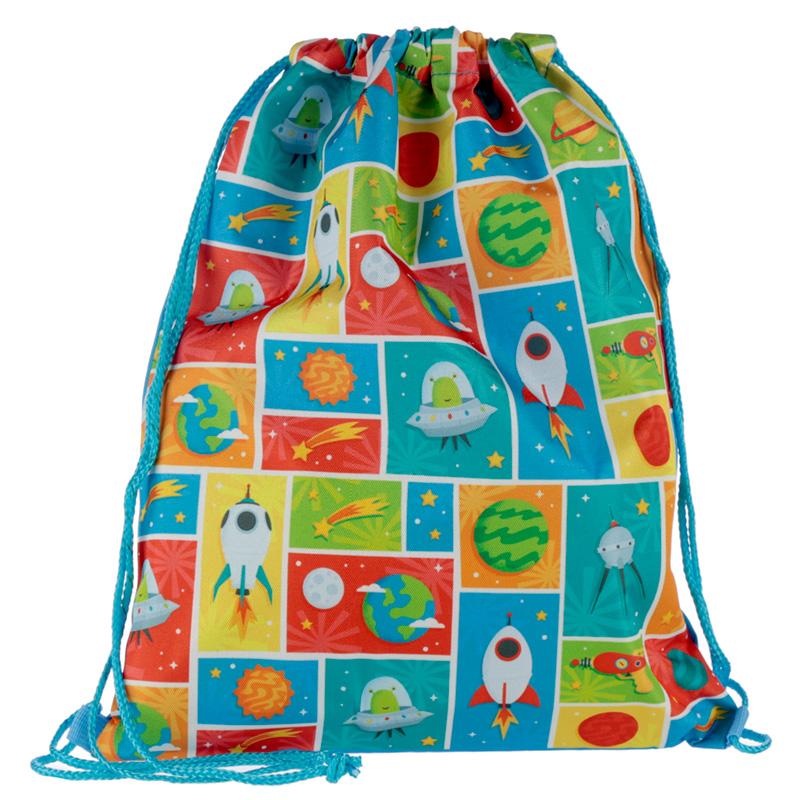 Retro Space Drawstring Bag