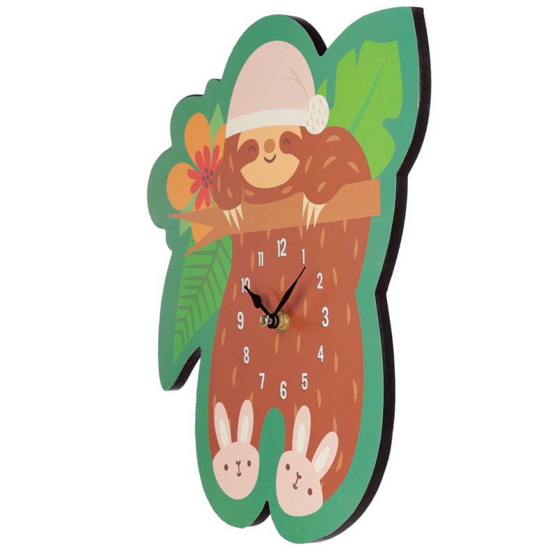 Sleepy Sloth Shaped Wall Clock - Myhappymoments.co.uk