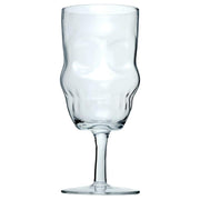 Set of 2 Glass Skull Head Shaped Wine Glasses