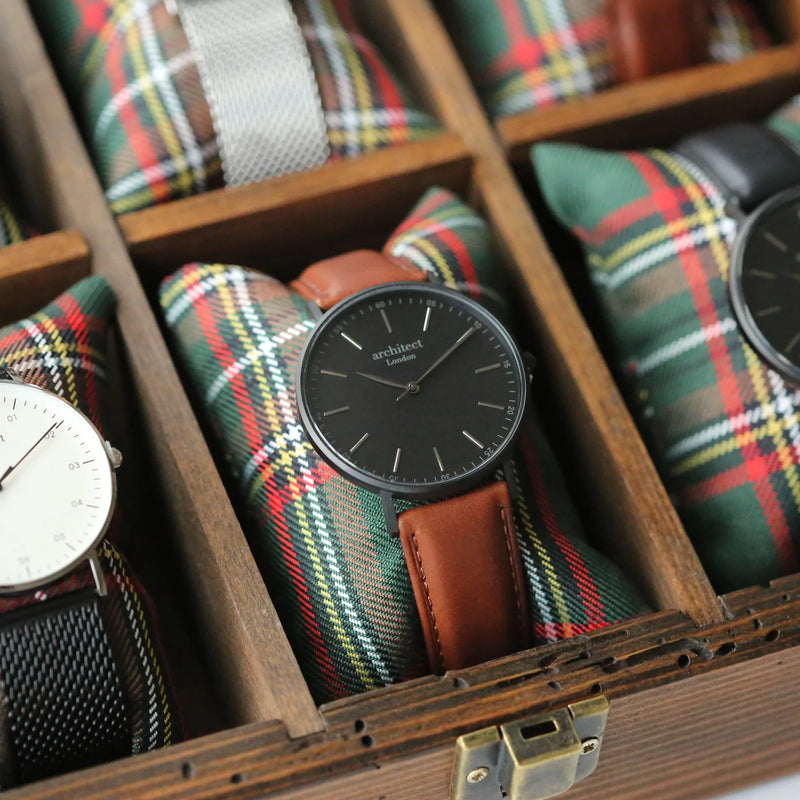 Handwriting Engraving Men's Minimalist Watch With Walnut Strap