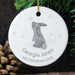 Personalised 1st Christmas Bunny Round Ceramic Decoration - Myhappymoments.co.uk