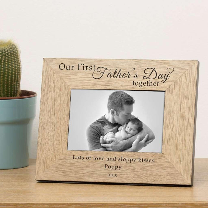 Engraved Our First Fathers Day Together Photo Frame