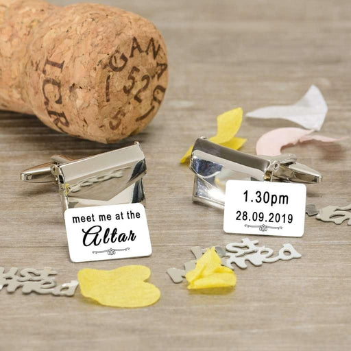 Personalised Meet Me At The Altar Envelope Cufflinks - Myhappymoments.co.uk