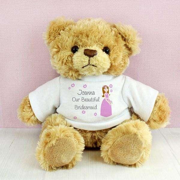 Personalised Bridesmaid Teddy Bear - Myhappymoments.co.uk