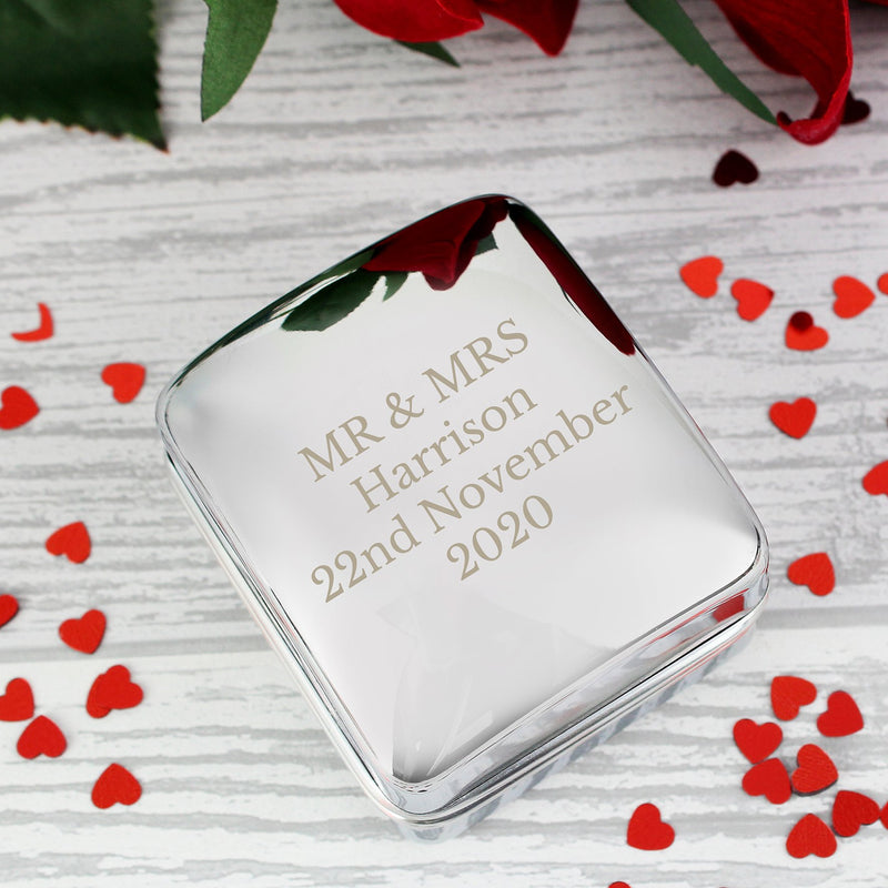 Personalised Chrome Ring Box