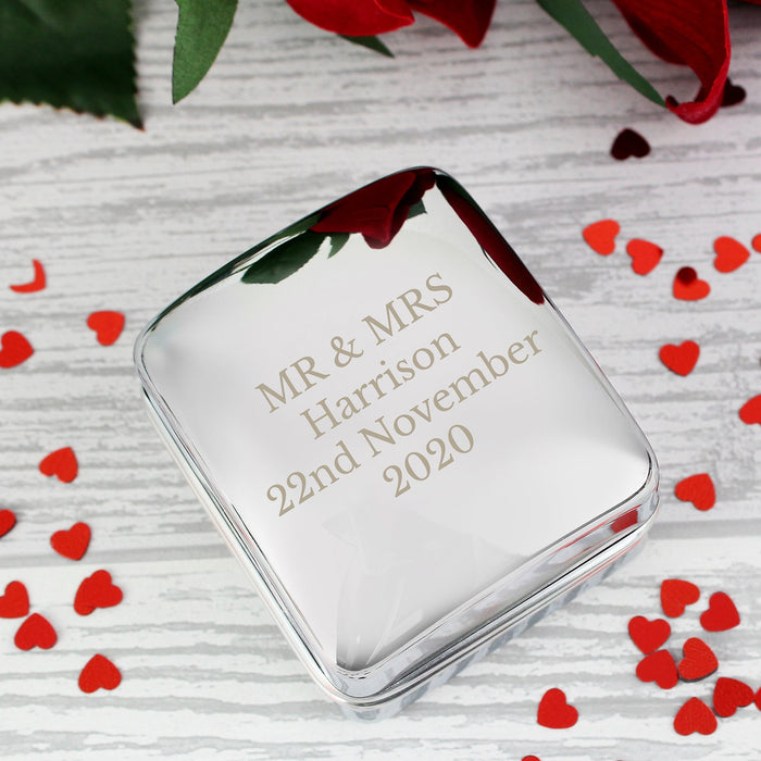 Personalised Chrome Ring Box