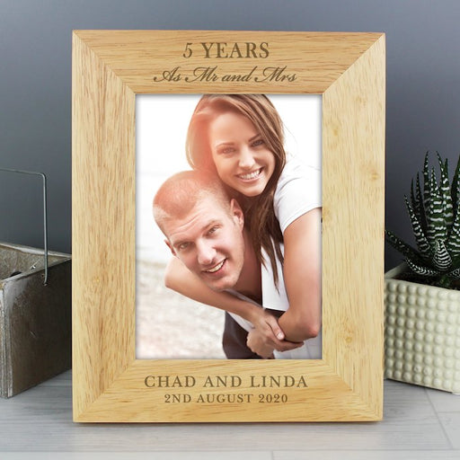 Personalised Anniversary Wooden Photo Frame 7x5 From Pukkagifts.uk