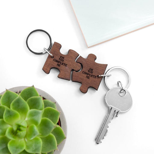 Personalised You Complete Me Jigsaw Keyrings Set of Two