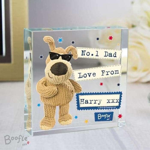 Personalised Boofle Stars Large Crystal Token - Presented In A Black Gift Box - Myhappymoments.co.uk