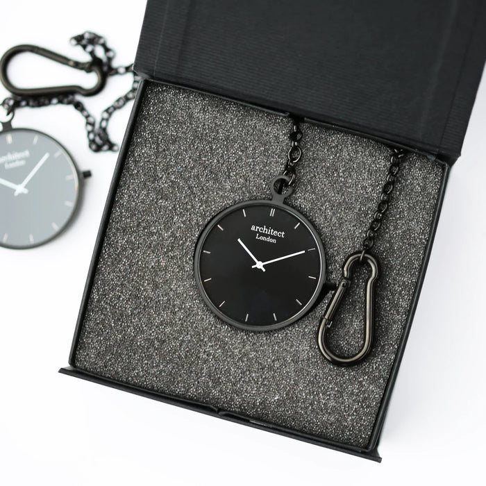 Personalised Modern Pocket Watch Black