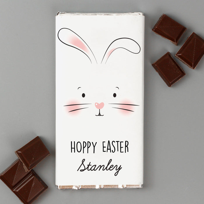 Personalised Bunny Features Milk Chocolate Bar - Free UK Delivery 