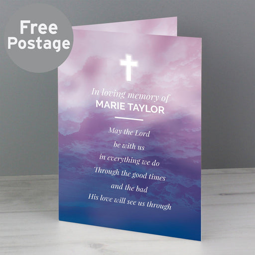 Personalised In Loving Memory Cross Card - Myhappymoments.co.uk
