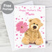 Personalised Teddy Flower Card